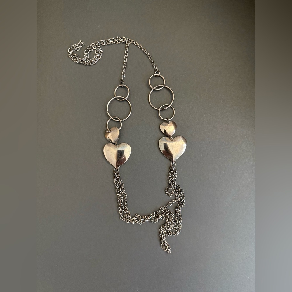 Metallic Heart Chain Necklace
